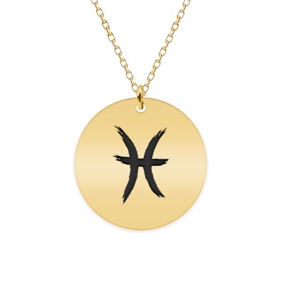 Colier argint 925 placat cu aur galben 24K personalizat cu semn zodiacal Pesti foto