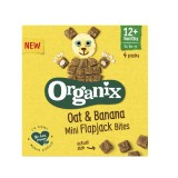 Flapjack cubulete moi din ovaz integral si banane 12+ luni Bio, 4 x 20g, Organix