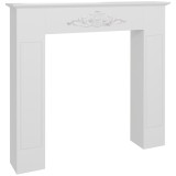 HOMCOM Mantou pentru șemineu cadru decorativ pentru șemineu electric 101 x 19 x 100 cm lemn alb | Aosom Romania
