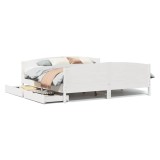 Cumpara ieftin Cadru de pat fara saltea, alb, 160x200 cm, lemn masiv pin