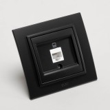 Priză date 1xRJ45 Cat6e negru mat Zena - ELBI