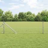 Cumpara ieftin Stalp de gard cu varf de pamant 52 buc. Argintiu 100 cm