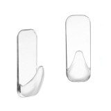 Carlige Autoadezive Transparente 3x8cm - Set 10 Bucati, Plastic, Montare Usoara, Suport Maxim 1.5kg