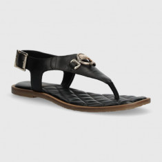 Barbour sandale de piele Vivienne femei, culoarea negru, LFO0682BK12
