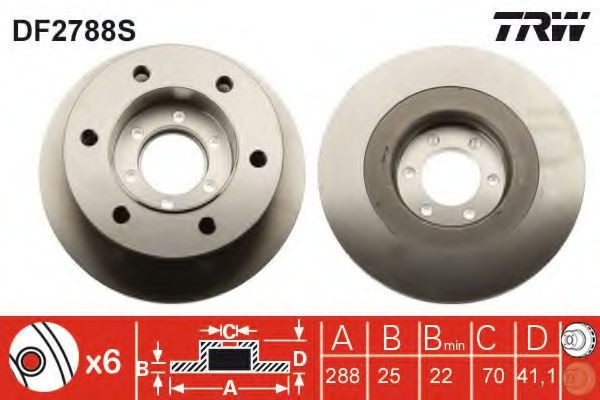 Disc frana IVECO DAILY III platou / sasiu (1999 - 2006) TRW DF2788S