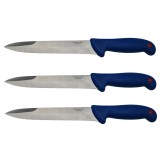 Cumpara ieftin Set trei cutite de injunghiat IdeallStore&reg;, Chef&#039;s Blade, otel inoxidabil, 32 cm, albastru