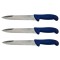 Set trei cutite de injunghiat IdeallStore&reg;, Chef&#039;s Blade, otel inoxidabil, 32 cm, albastru