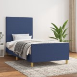 VidaXL Cadru de pat fără saltea țesătură albastră 80x200 cm