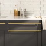 M&acirc;nere de dulap, 10 buc., auriu, 480 mm, oțel inoxidabil