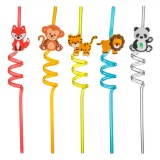 Paie Reutilizabile, Spiralate, Multicolor, Set 10 Bucăți, Figuri Animale.