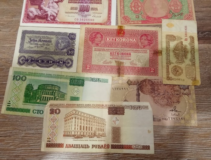 Lot bancnote 8 bucati Belarus Austria