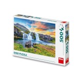 Puzzle 500 piese, Cascada Islanda &ndash; DINO TOYS
