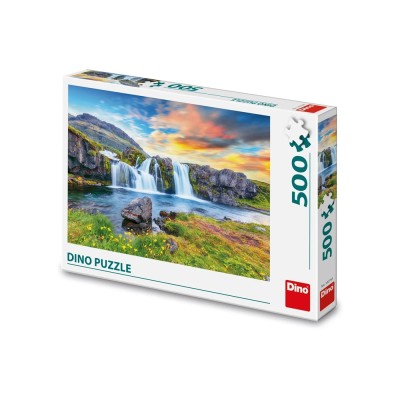 Puzzle 500 piese, Cascada Islanda &amp;ndash; DINO TOYS foto