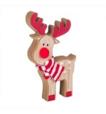 Decoratiune din Lemn de Craciun, Rudolf, 18 cm