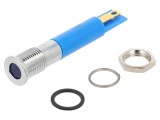 Lampă LED albastră plată &Oslash;8mm IP67 APEM Q8F1CXXB220E 3mA