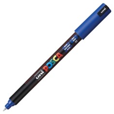 Marker UNI PC-1MR Posca, 0.7 mm,varf fin metalic,albastru