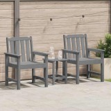 VidaXL Scaun de dining pentru grădină. cu pernă 2 pcs Gri deschis 42006606