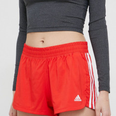 adidas Performance pantaloni scurti sport HD9588 femei, culoarea rosu, neted, high waist