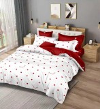 Cumpara ieftin Lenjerie Pat Livia Sf186, Bumbac, 6 Piese, Fara Elastic, Alb, Imprimeu