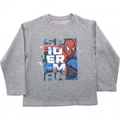 Bluza baieti Spiderman, gri, bumbac foto