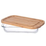 Vas termic multifunctional Daily, Studio Casa, Sticla borosilicata, 1.6 L, cu capac din bambus