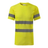 Tricou galben reflectorizant cu benzi reflectorizante 3M