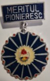 INSIGNA PIONIER Medalie Meritul Pionieresc Diametru 30 Aluminiu