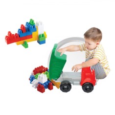Camion de Jucărie Dede, Set Cuburi, 30 Piese, Multicolor, V&acirc;rstă Recomandată 3+ Ani