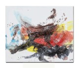 Cumpara ieftin Tablou abstract pictat manual, Fantezie in abstract 6, 60x50cm ulei pe panza in relief efect 3D, gata de agatat pe perete
