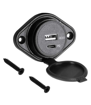 Mufa alimentare auto panou USB QC3.0 18W/ TYPE C QC /PD 18W Peiying PY-CHR0009 foto