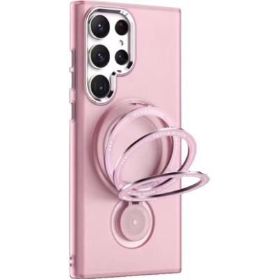 Husa de protectie flippy, cu incarcare wireless, tehnologie magsafe, tpu, inel magnetic rotativ cu functie de suport, pentru samsung galaxy s23 , ros foto