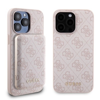 Husa pentru iPhone 15 Pro Max - Guess Hardcase Powerbank MagSafe (GUBPM5P15X4GEMGP) - Pink foto