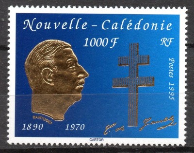 NOUA CALEDONIE 1995, Personalitati, de Gaulle, serie neuzată, MNH foto