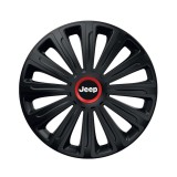 Cumpara ieftin Set 4 Capace Roti pentru Jeep, model Trend Black Cu Inel Rosu, R15