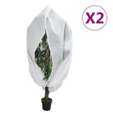 Protecție de fleece plante cu fermoar 2 buc 70 g/m&sup2; 1,55x1,55 m