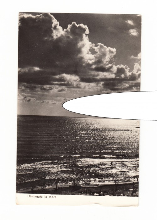 CP Dimineata la mare, RPR, circulata 1961, stare foarte buna