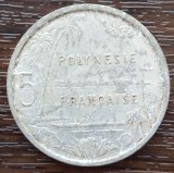 (M2211) MONEDA POLYNESIA FRANCEZA - 5 FRANCS 1965, ADMINISTRATIE FRANCEZA, Australia si Oceania