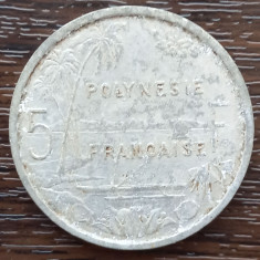 (M2211) MONEDA POLYNESIA FRANCEZA - 5 FRANCS 1965, ADMINISTRATIE FRANCEZA