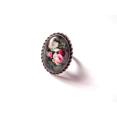 inel sticla cu motiv floral 40175