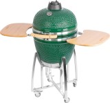 Gratar ceramic Kamado Egg 21 inch, 46,7 cm, verde, cu suport si roti