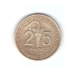 Moneda Africa de Vest 25 francs/franci 1997 FAO, stare buna, curata
