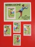 SIERRA LEONE, FOTBAL MEXIC 86 - COLIȚĂ + SERIE COMPLETĂ MNH