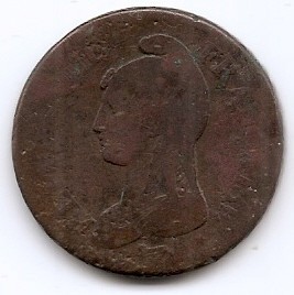 Franta 1 decime 1799 BB - L&amp;#039;AN 8 - BB, Prima Republica, Cupru, 20 gr, 23 mm, KM-644 (1) foto