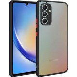Husa hibrid ALC compatibila cu Samsung Galaxy A34 5G, husa de protectie rezistenta la zgarieturi, rezistenta la socuri, cadru TPU negru cu capac dur u, ALC MOBILE