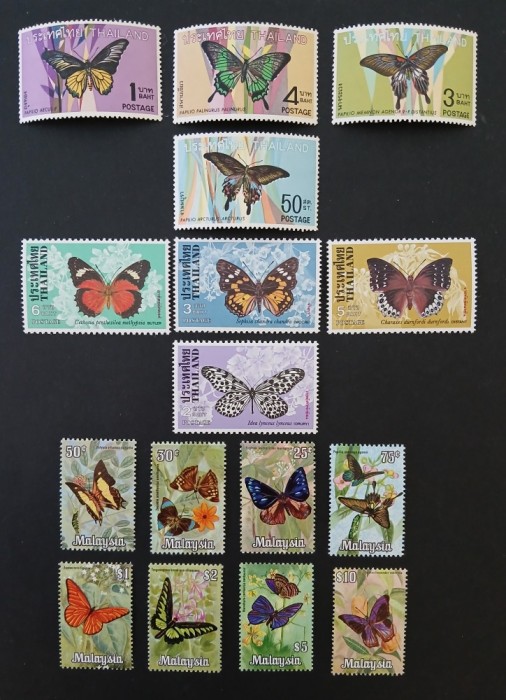 MALAEZIA,THAILANDA, fluturii--MNH