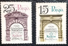 Polonia 1982 arhitectura,restaurarea monumentelor din Cracovia 2v mnh