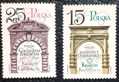 Polonia 1982 arhitectura,restaurarea monumentelor din Cracovia 2v mnh foto