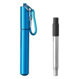 Pai Reutilizabil, Extensibil, Otel Inoxidabil, Husa de Transport, Albastru, Oem