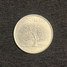 Moneda jubiliară quarter dollar 1999 Connecticut