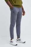 Under Armour pantaloni de trening culoarea gri, neted